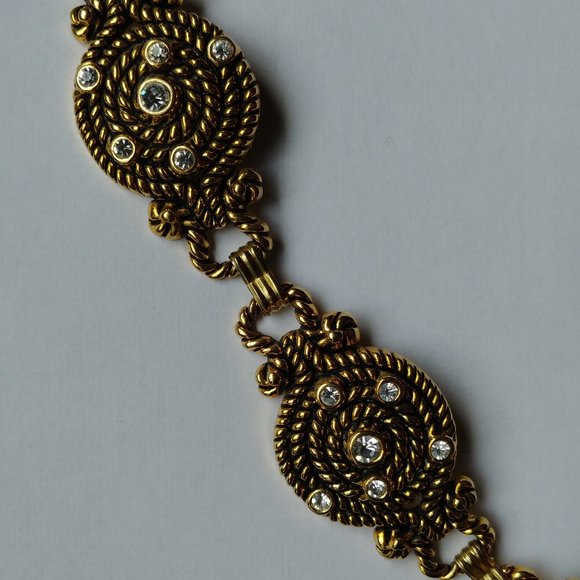 Rhinestone embellished metal belt 30\